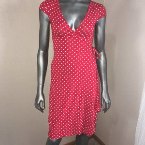 BCBG MaxAriza RED W/ WHITE POLK DOT WRAP D…